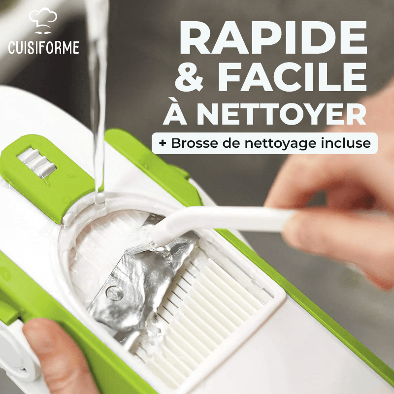 Mandoline de cuisine qui se nettoie facilement au lave-vaisselle ou à la main avec une brosse