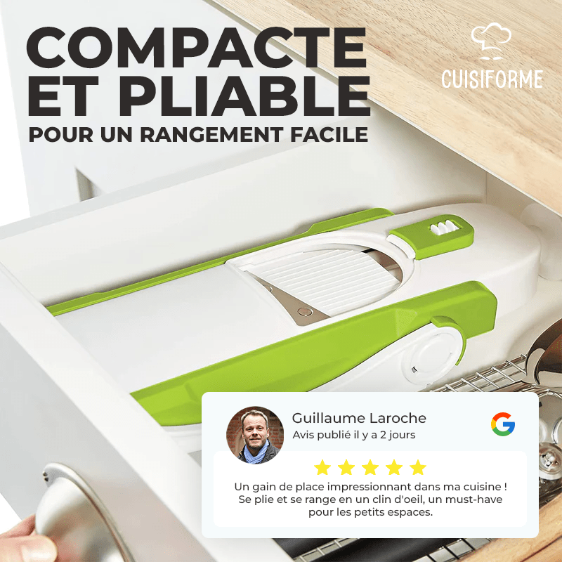 Mandoline de cuisine verticale qui est compacte et se range facilement