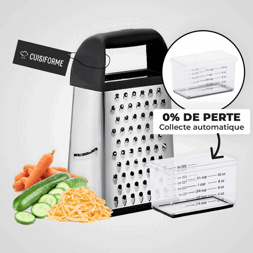 Râpe Manuelle pour Fromages et Légumes de CuisiForme avec un récipient innovant